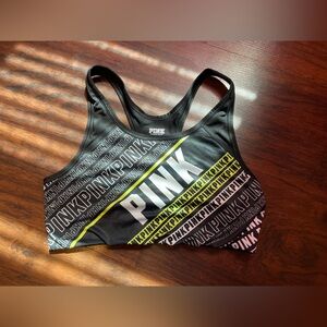 Pink sports bra black